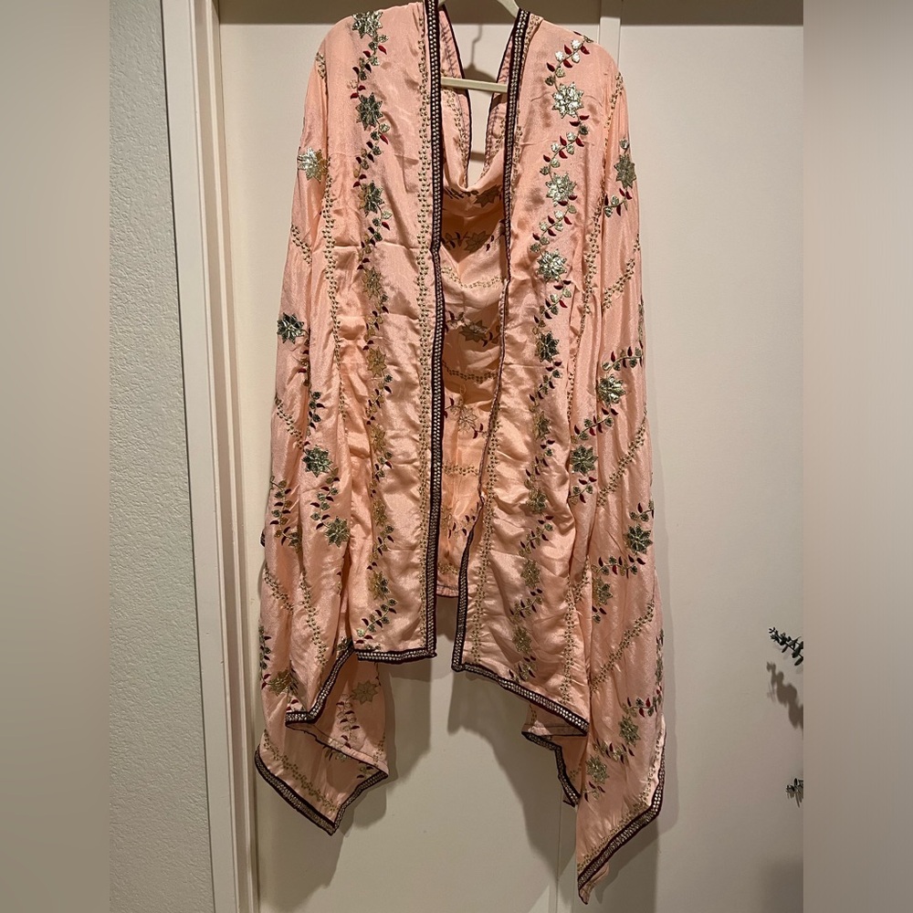 Gorgeous peach burgundy dupatta stole